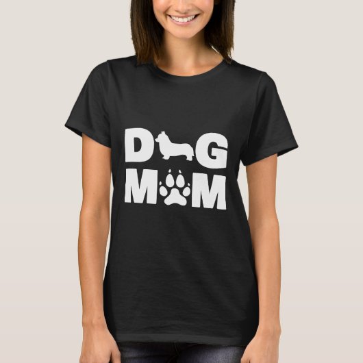 犬おもしろい母の愛Rのためのウェルシュコーギー Tシャツ (正面)