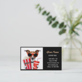 犬おもしろい犬ねこ動物病院の獣医 名刺 (スタンド正面)