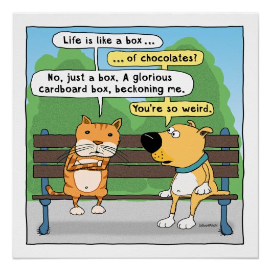 犬おもしろい猫ポスター ポスター (正面)