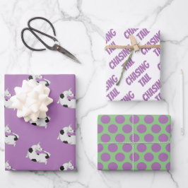 犬おもしろい紙の包装誕生日 ラッピングペーパーシート