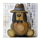 犬おもしろい陶瓦の検査官 タイル (正面)