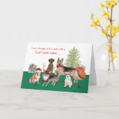 犬おもしろい2023年新年カタストフェ カード (黄色い花)