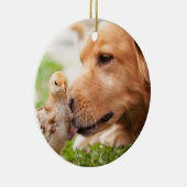 犬およびひよこ セラミックオーナメント (右)