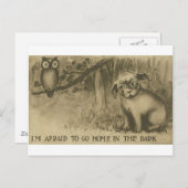 犬およびフクロウ ポストカード (正面/裏面)