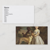 犬およびページ1720-30年を持つ若い女の子(油o 名刺 (正面/裏面)