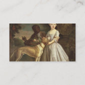 犬およびページ1720-30年を持つ若い女の子(油o 名刺 (裏面)