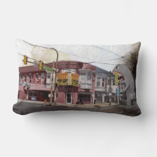 犬およびモンスターの枕 ランバークッション (正面)