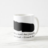 犬および本の引用文のマグ コーヒーマグカップ (正面右)