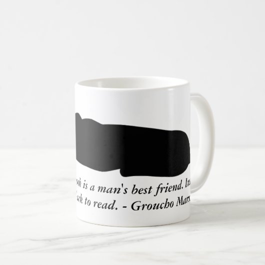犬および本の引用文のマグ コーヒーマグカップ (正面右)