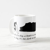 犬および本の引用文のマグ コーヒーマグカップ (正面左)
