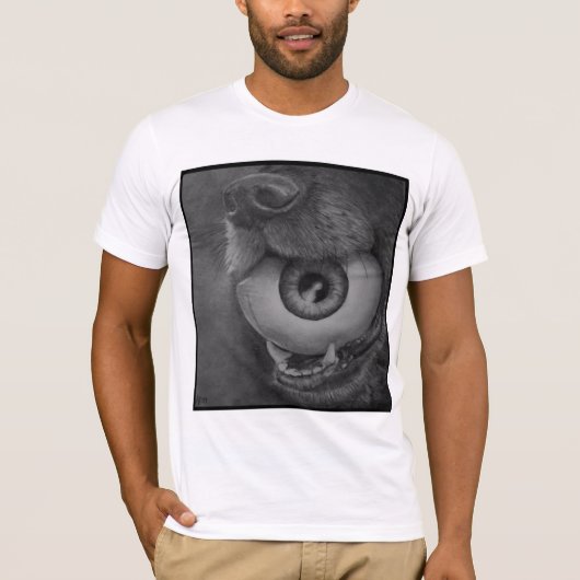 犬および目の球のワイシャツ Tシャツ (正面)