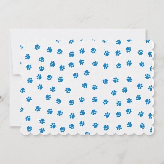 犬および赤い気球の写真の誕生日の招待 招待状 (裏面)