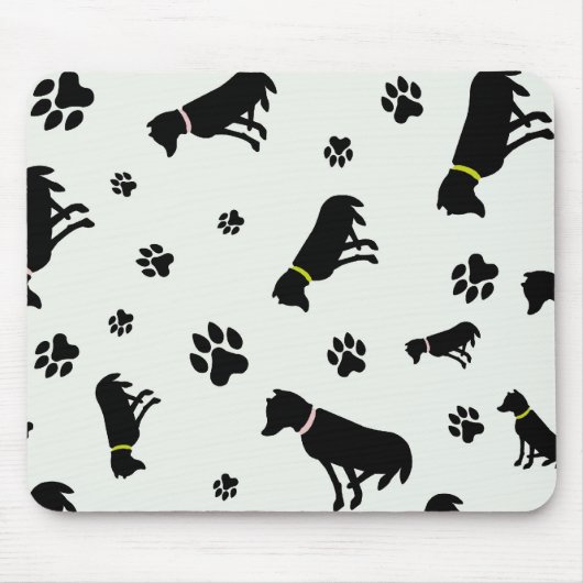 犬および足跡のmousepad マウスパッド (正面)