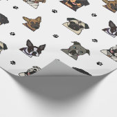 犬および足 ラッピングペーパー (角)