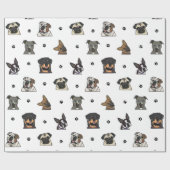 犬および足 ラッピングペーパー (フラット)