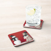 犬および雪だるま コースター (右側)