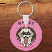 犬お気に入りの、可愛おもしろいい犬の母/パパのパーソナライズ キーホルダー (正面)
