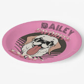 犬お気に入りの、可愛おもしろいい犬の母/パパのパーソナライズ ペーパープレート (アングル)