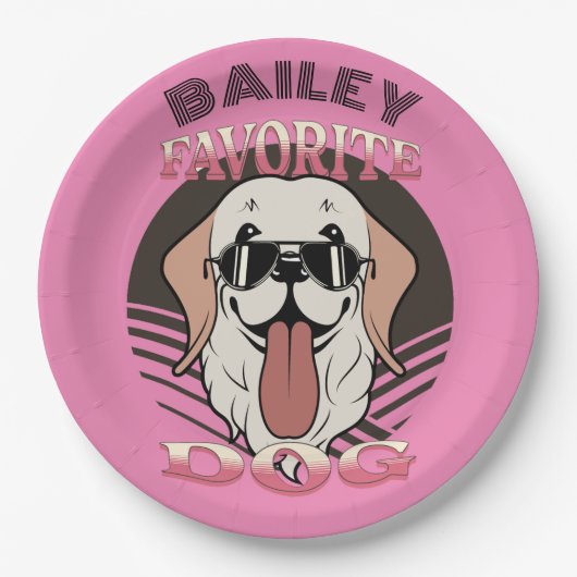 犬お気に入りの、可愛おもしろいい犬の母/パパのパーソナライズ ペーパープレート (正面)