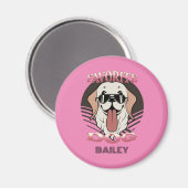 犬お気に入りの、可愛おもしろいい犬の母/パパのパーソナライズ マグネット (正面/裏面)