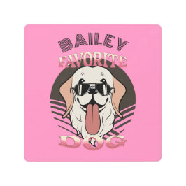 犬お気に入りの、可愛おもしろいい犬の母/パパのパーソナライズ メタルプリント