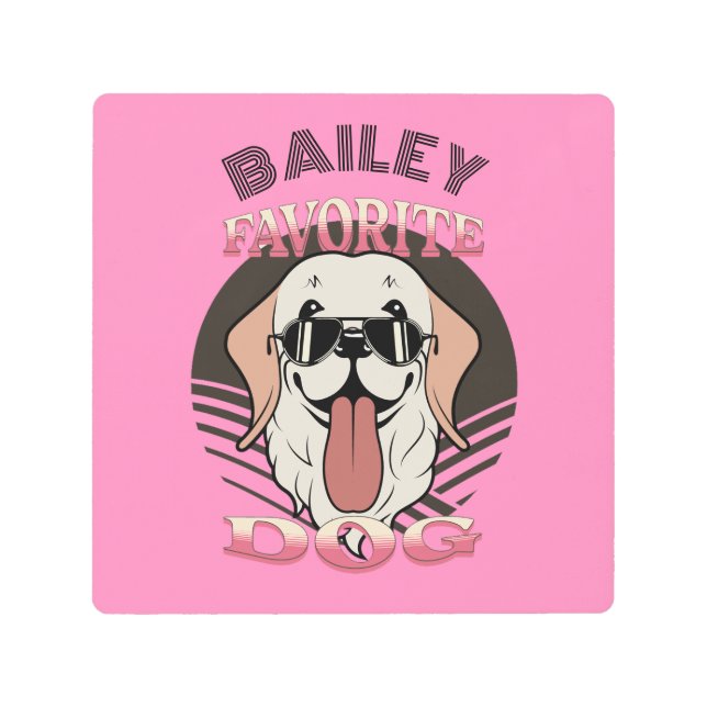 犬お気に入りの、可愛おもしろいい犬の母/パパのパーソナライズ メタルプリント (正面)