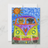 犬お洒落と猫のグリーティングカード 招待状 (正面)