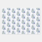 犬お洒落のクリスマス ラッピングペーパーシート (正面)