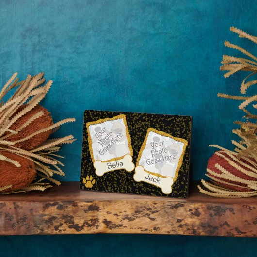 犬お洒落の写真の表示自分で作成 フォトプラーク (側面)