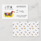 犬お洒落グルーミングアポイントメントリマインダーカード 名刺 (正面/裏面)