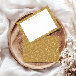 犬お洒落星座イエローモノグラム ノートカード