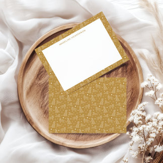 犬お洒落星座イエローモノグラム ノートカード