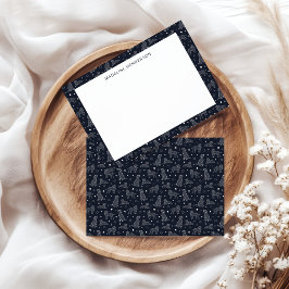 犬お洒落星座ブラックモノグラム ノートカード