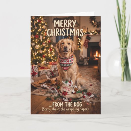 犬からのクリスマスカード カード (正面)