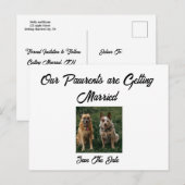 犬からのシンプルな結婚式予告 案内ポストカード (正面/裏面)