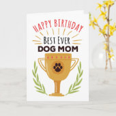 犬からのハッピーバースデー-最高の犬の母さん！ カード (黄色い花)