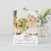 犬からのハッピーホリデーズシルバーグレイのペットの写真 シーズンカード (スタンド正面)