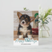 犬からのハッピーホリデー – グリーンペットの写真 シーズンカード (スタンド正面)