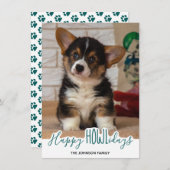 犬からのハッピーホリデー – グリーンペットの写真 シーズンカード (正面/裏面)