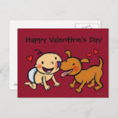 犬からのベビーの鼻のキス シーズンポストカード (正面/裏面)