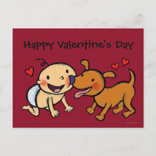 犬からのベビーの鼻のキス シーズンポストカード (正面)