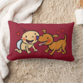 犬からのベビーの鼻のキス ランバークッション (ブランケット)