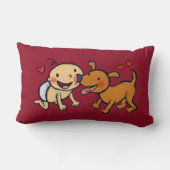 犬からのベビーの鼻のキス ランバークッション (裏面)