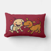 犬からのベビーの鼻のキス ランバークッション (正面)