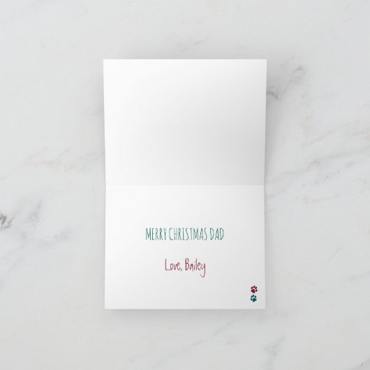 犬からのメリークリスマス – ユーモアおもしろい犬パパ シーズンカード (内部)