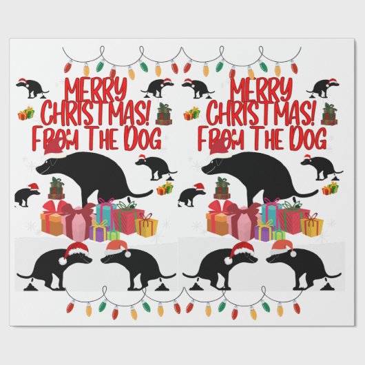 犬からのメリークリスマス ラッピングペーパー (フラット)