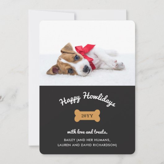 犬からのメリークリスマス | 木炭と写真 シーズンカード (正面)