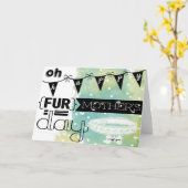 犬からの幸せな母の日カード カード (黄色い花)