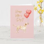 犬からの母の日 – ラブラドール取得マママカード カード (黄色い花)