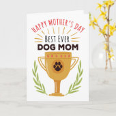 犬からの母の日 – 最高の犬の母は! カード (黄色い花)